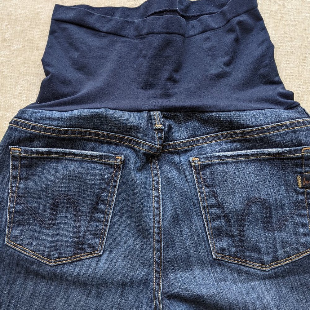 Citizens of Humanity Pea in the Pod Dark Wash Denim Bootcut Maternity Jeans - 29 - Picture 8 of 12